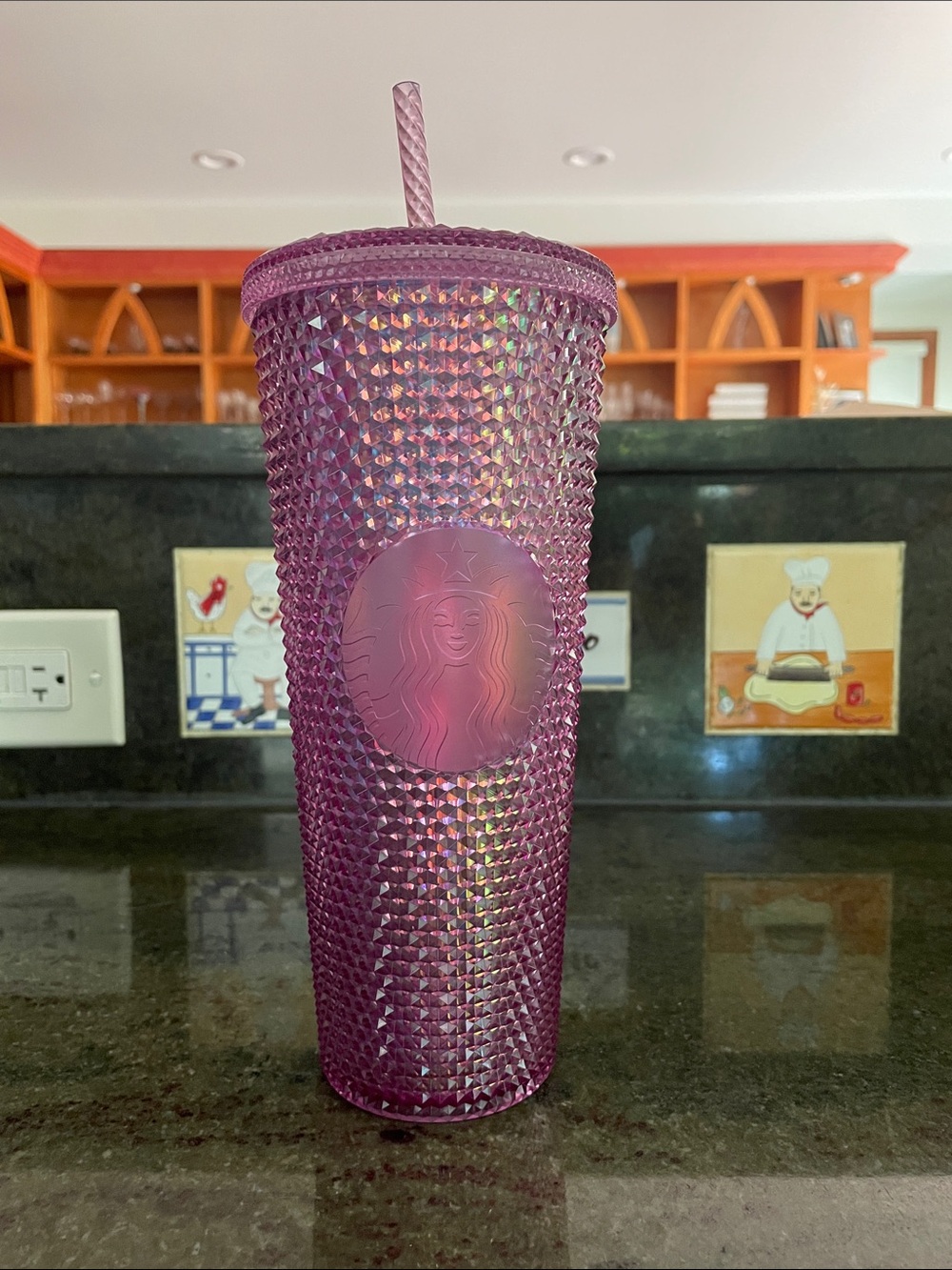 Starbucks Iridescent Purple Studded Tumbler Straw New Disney 50th Celebration
